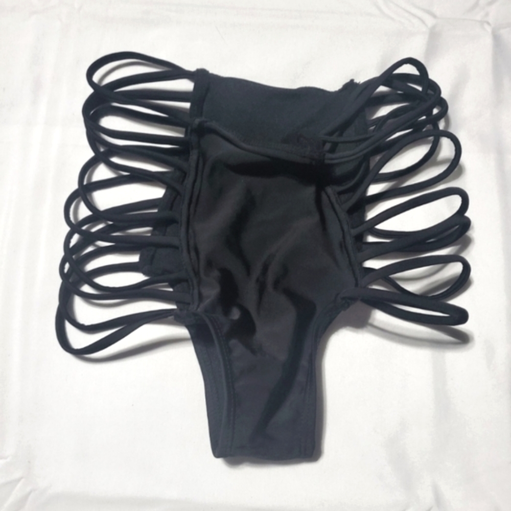 Black high waisted bikini bottoms